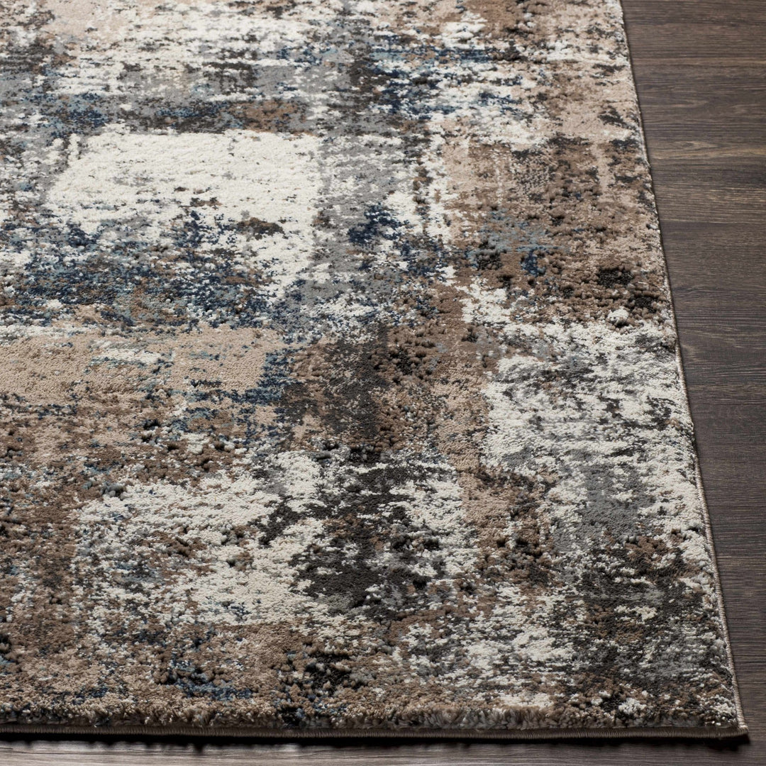 Contemporary Abstract Gray Machine Woven Area Rug - The Rug Decor
