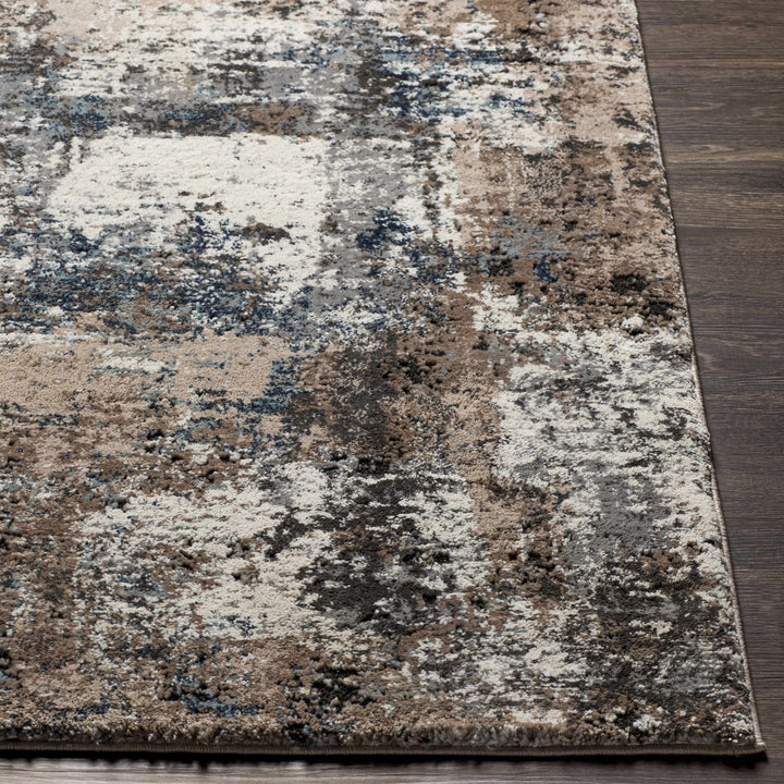 Contemporary Abstract Gray Machine Woven Area Rug - The Rug Decor