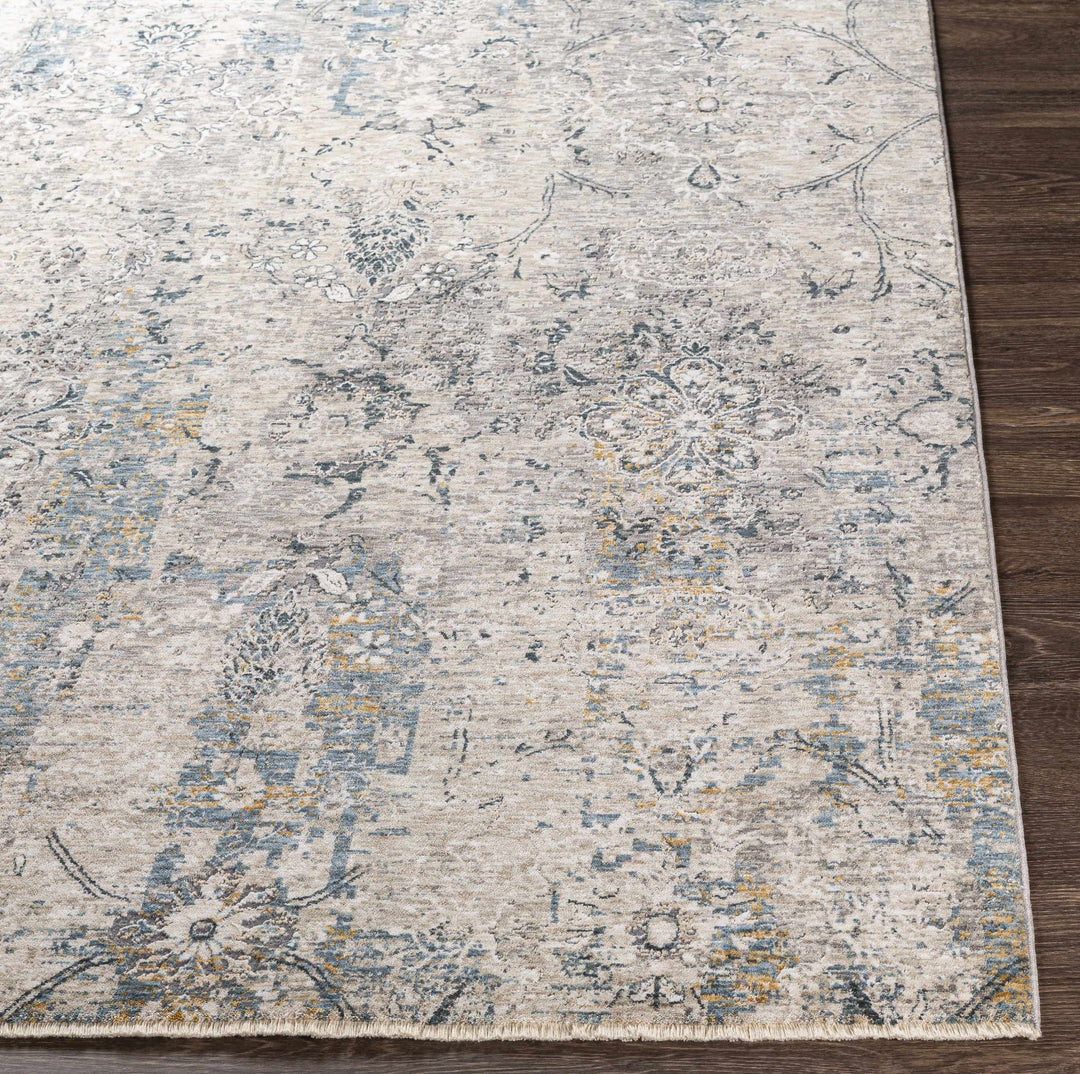 Contemporary Abstract Gray Machine Woven Rug - The Rug Decor