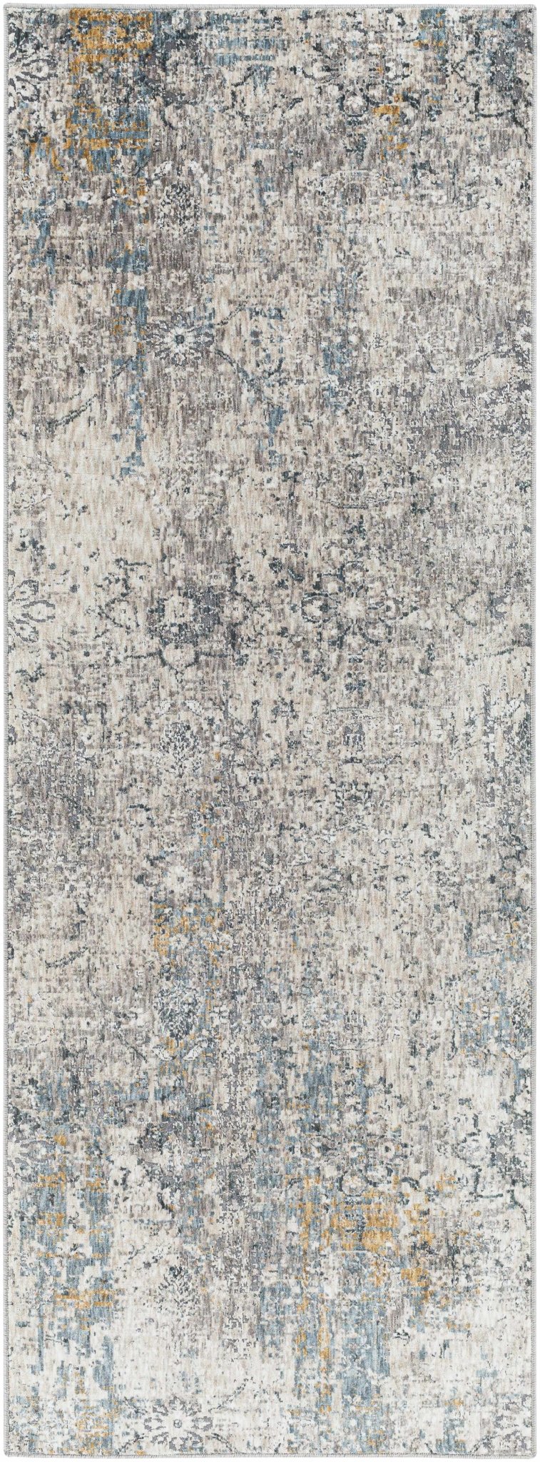 Contemporary Abstract Gray Machine Woven Rug - The Rug Decor