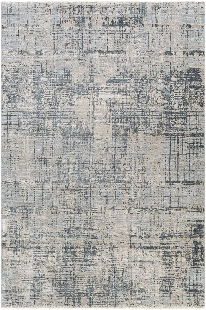 Contemporary Abstract Gray Machine Woven Rug - The Rug Decor