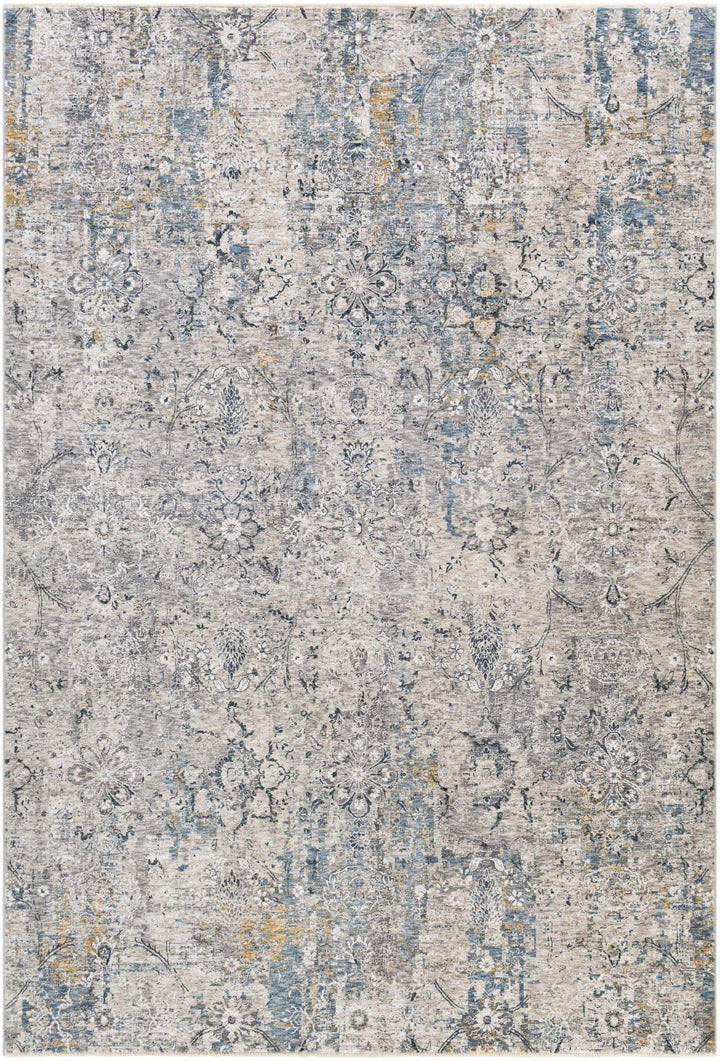 Contemporary Abstract Gray Machine Woven Rug - The Rug Decor