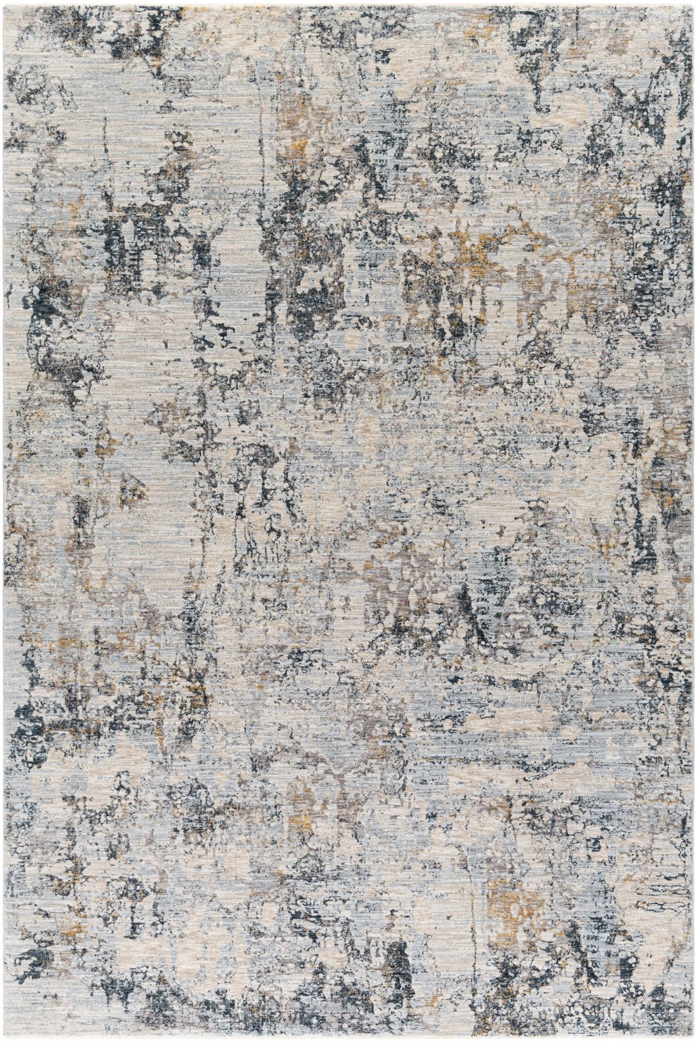 Contemporary Abstract Gray Machine Woven Rug - The Rug Decor