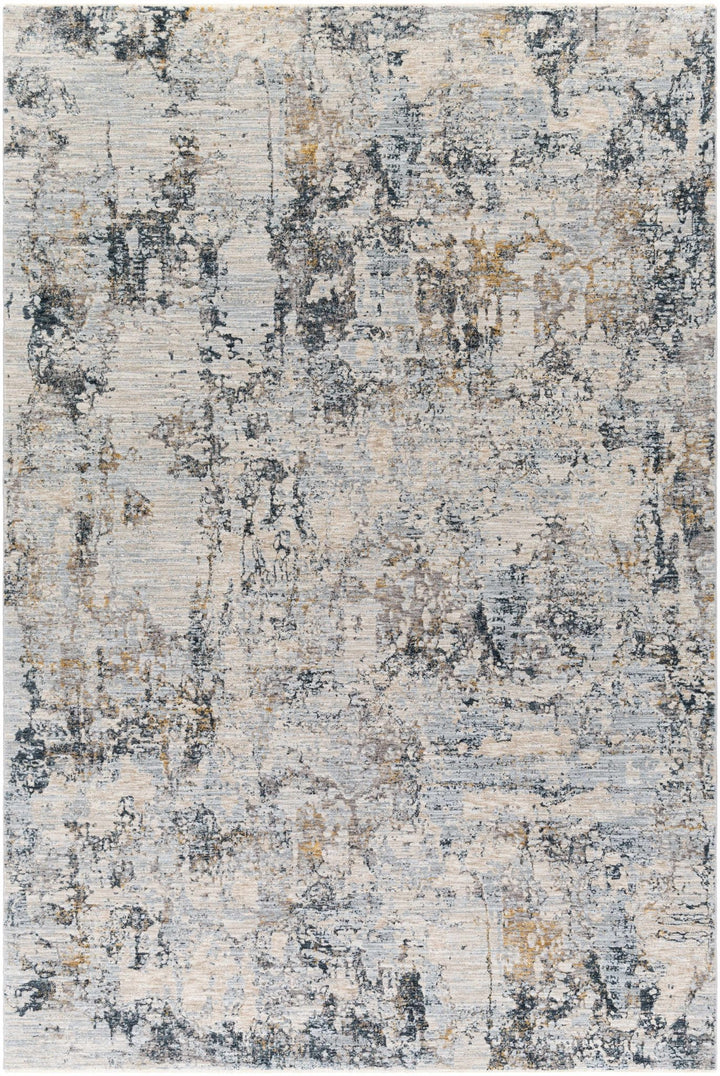 Contemporary Abstract Gray Machine Woven Rug - The Rug Decor