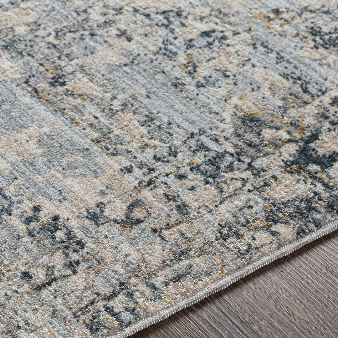 Contemporary Abstract Gray Machine Woven Rug - The Rug Decor