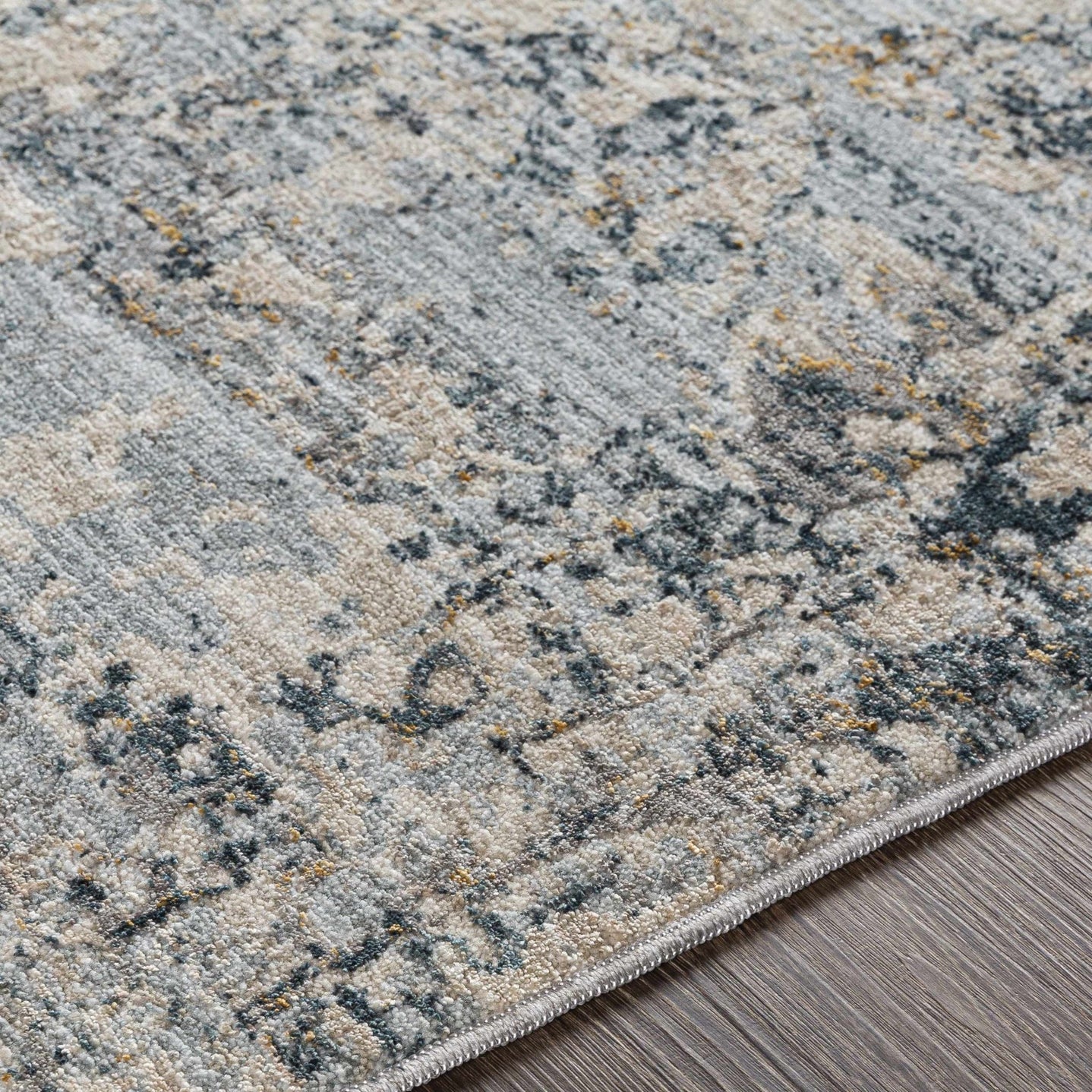 Contemporary Abstract Gray Machine Woven Rug - The Rug Decor