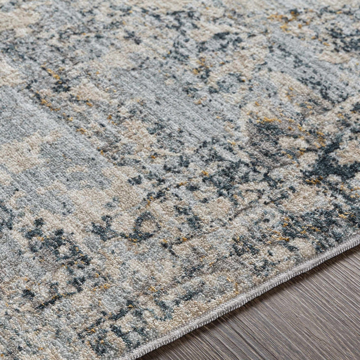 Contemporary Abstract Gray Machine Woven Rug - The Rug Decor