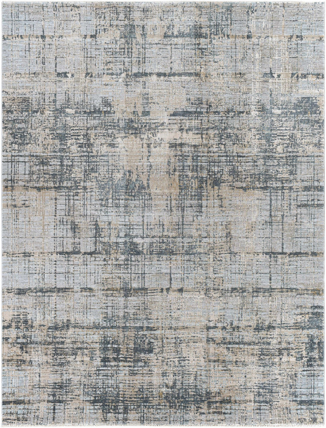 Contemporary Abstract Gray Machine Woven Rug - The Rug Decor