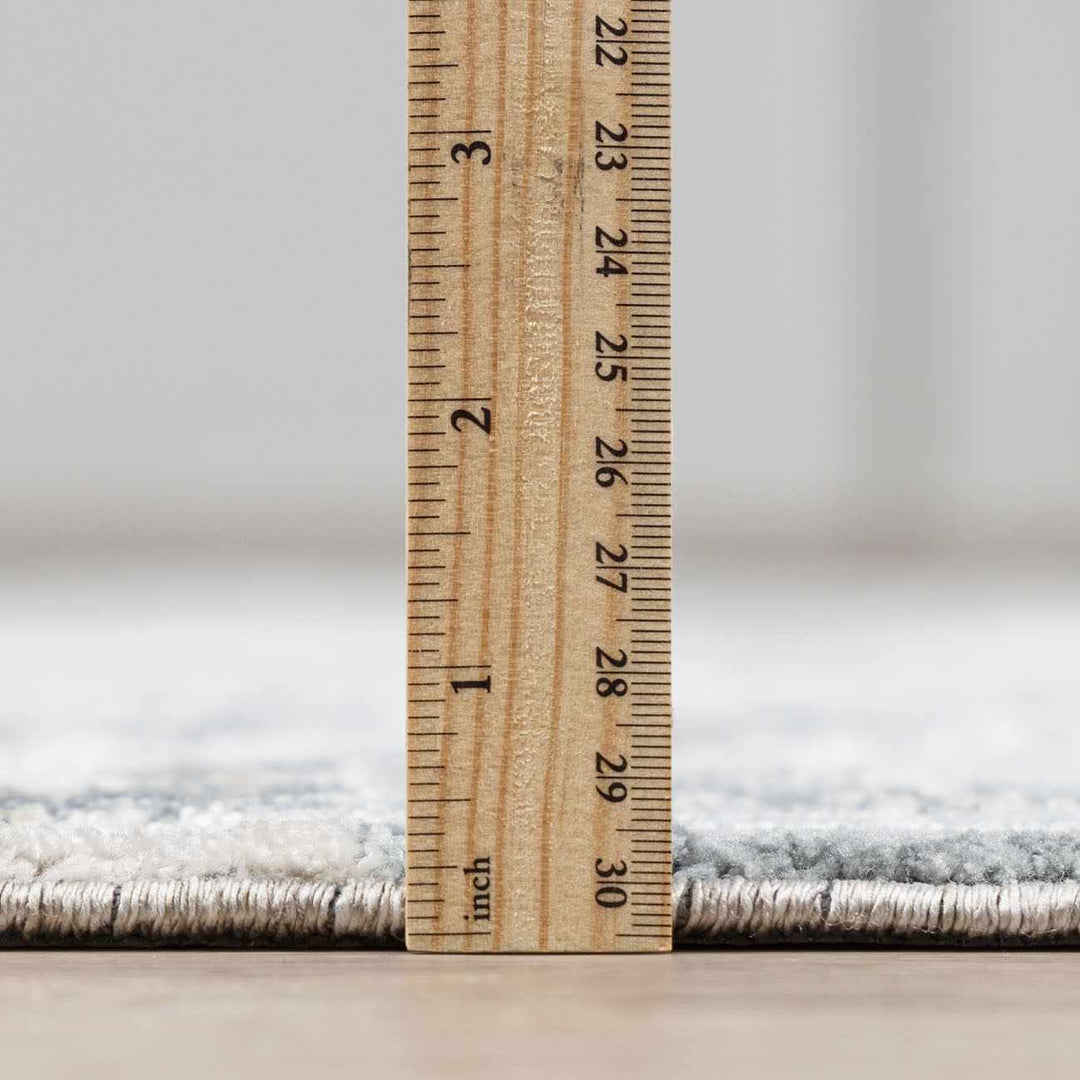 Contemporary Abstract Gray Machine Woven Rug - The Rug Decor