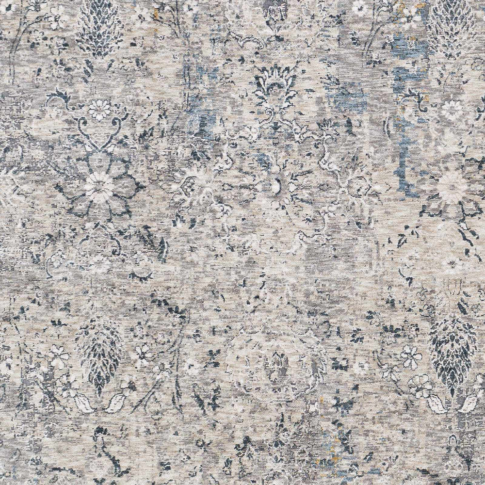 Contemporary Abstract Gray Machine Woven Rug - The Rug Decor