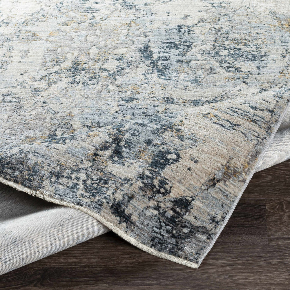 Contemporary Abstract Gray Machine Woven Rug - The Rug Decor