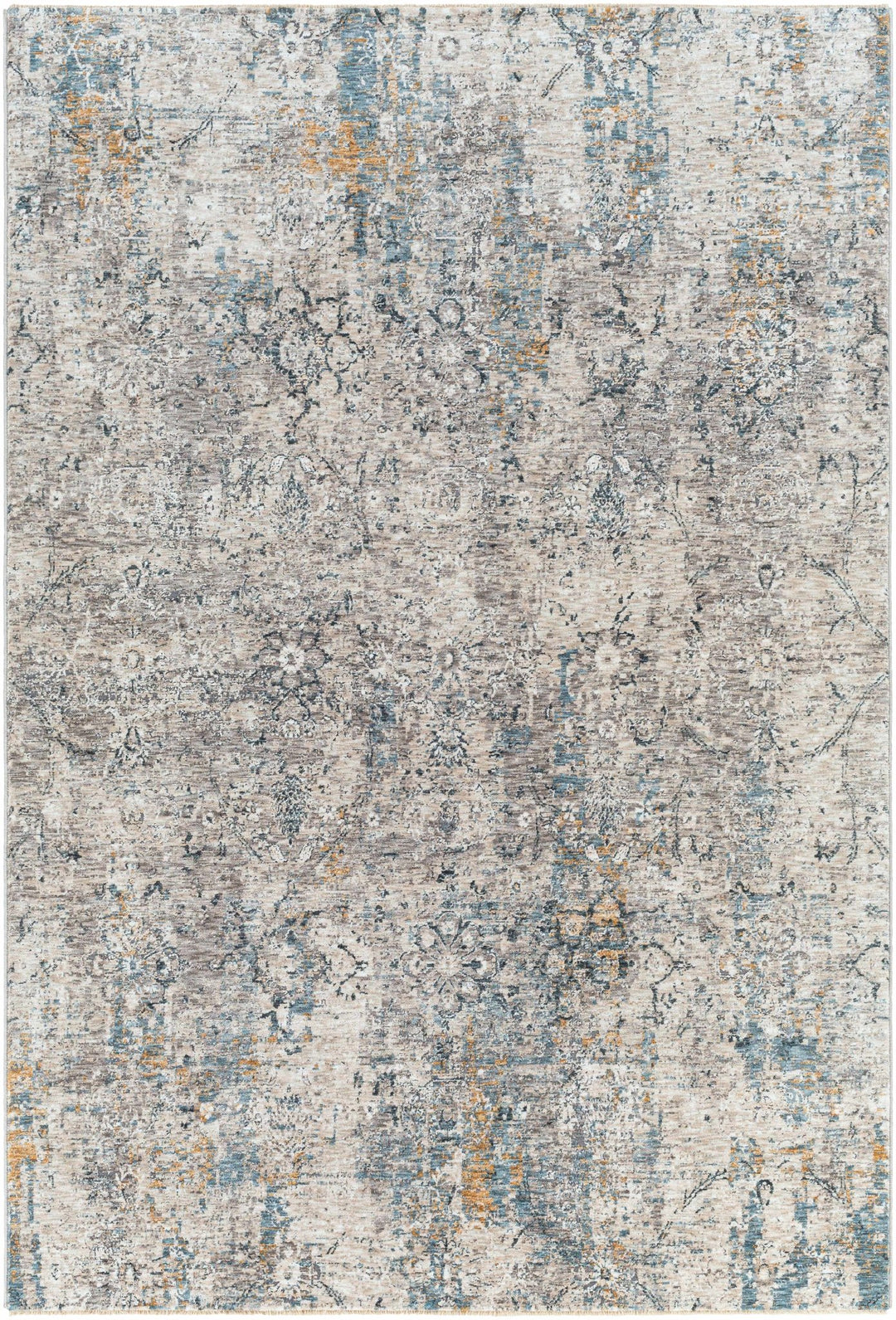 Contemporary Abstract Gray Machine Woven Rug - The Rug Decor