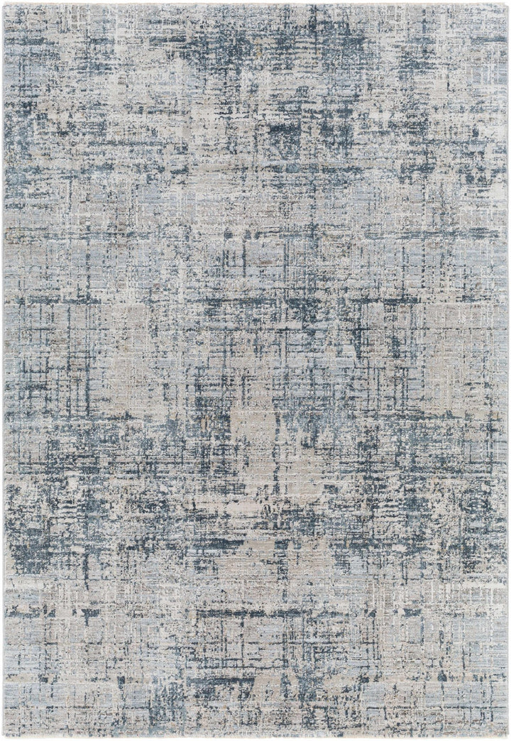 Contemporary Abstract Gray Machine Woven Rug - The Rug Decor