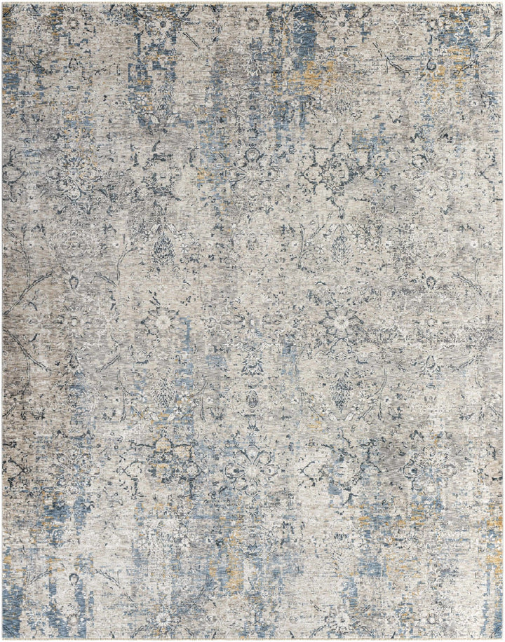 Contemporary Abstract Gray Machine Woven Rug - The Rug Decor