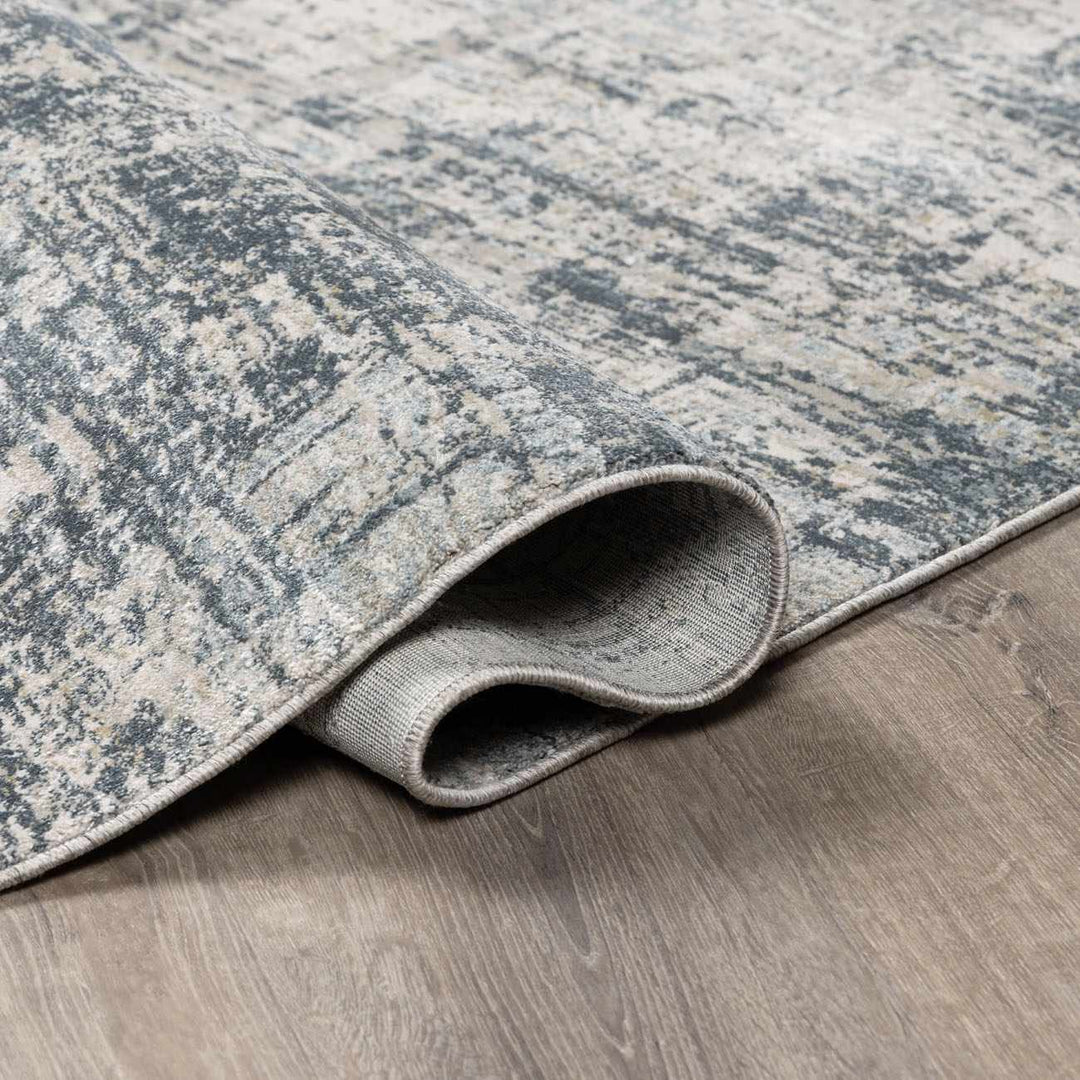 Steel Gray Abstract Rug Contemporary Abstract Gray Machine Woven Rug – The Rug Decor