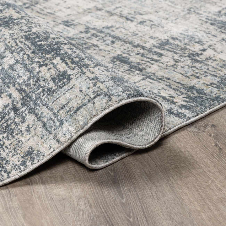 Contemporary Abstract Gray Machine Woven Rug - The Rug Decor