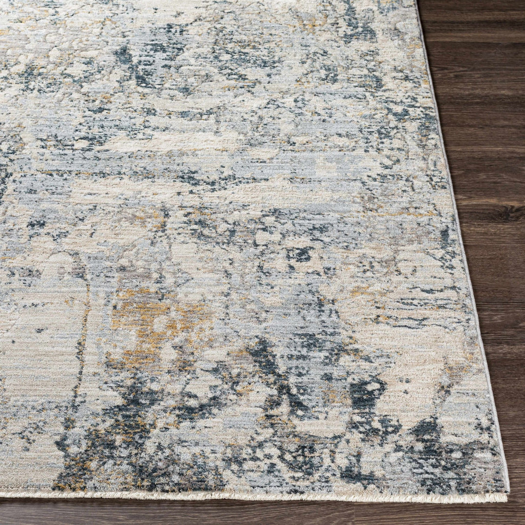 Contemporary Abstract Gray Machine Woven Rug - The Rug Decor