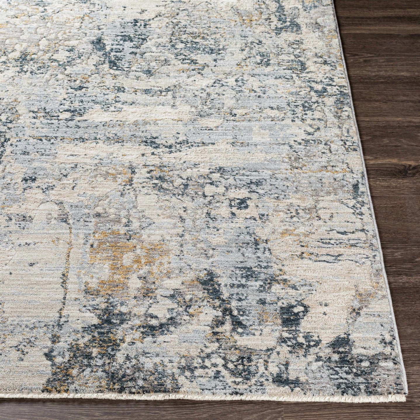 Contemporary Abstract Gray Machine Woven Rug - The Rug Decor
