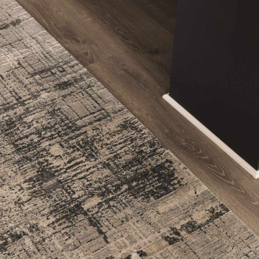 Contemporary Abstract Gray Machine Woven Rug - The Rug Decor