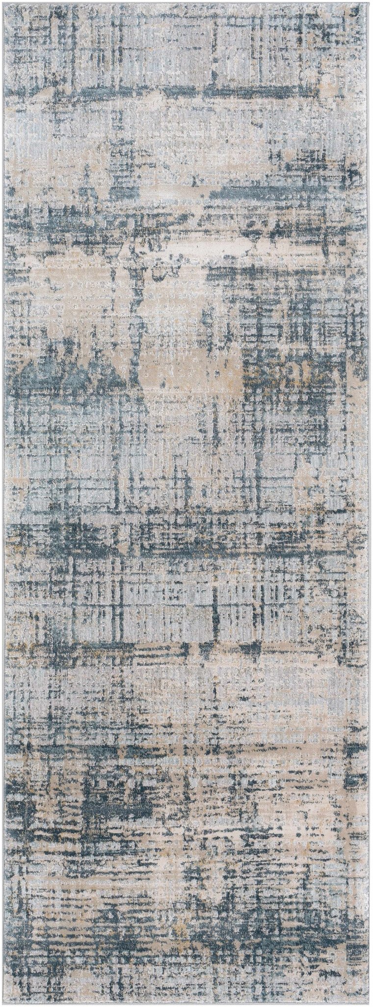 Contemporary Abstract Gray Machine Woven Rug - The Rug Decor
