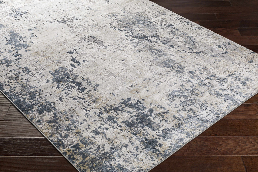 Contemporary Abstract Ivory And Gray Area Rug - The Rug Decor