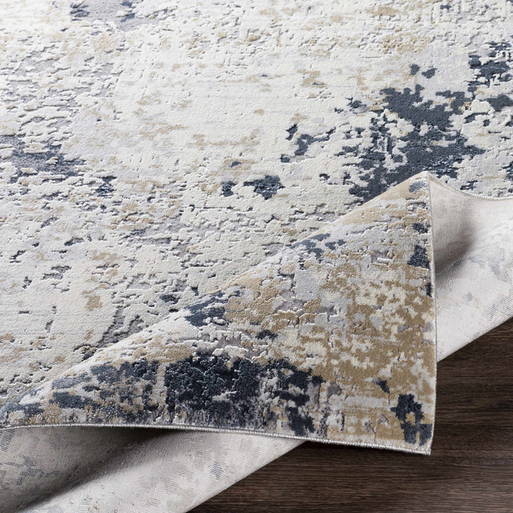Contemporary Abstract Ivory And Gray Area Rug - The Rug Decor