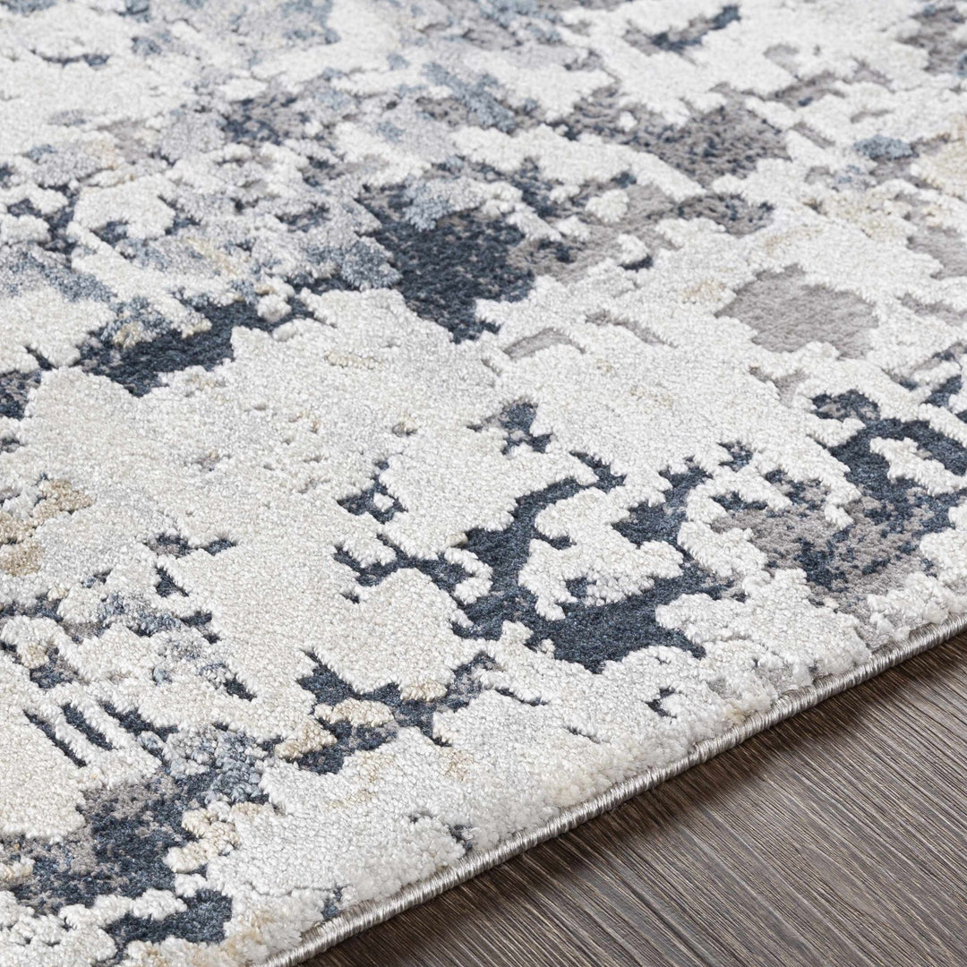 Contemporary Abstract Ivory And Gray Area Rug - The Rug Decor