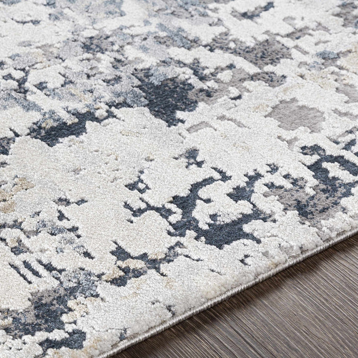 Contemporary Abstract Ivory And Gray Area Rug - The Rug Decor