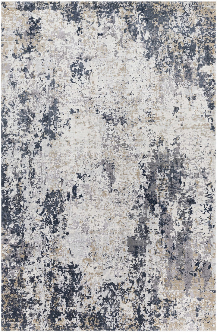 Contemporary Abstract Ivory And Gray Area Rug - The Rug Decor
