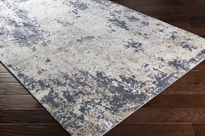 Contemporary Abstract Ivory And Gray Area Rug - The Rug Decor