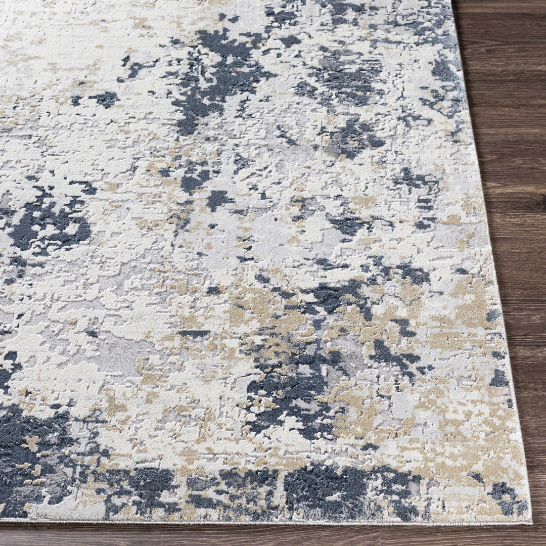 Contemporary Abstract Ivory And Gray Area Rug - The Rug Decor