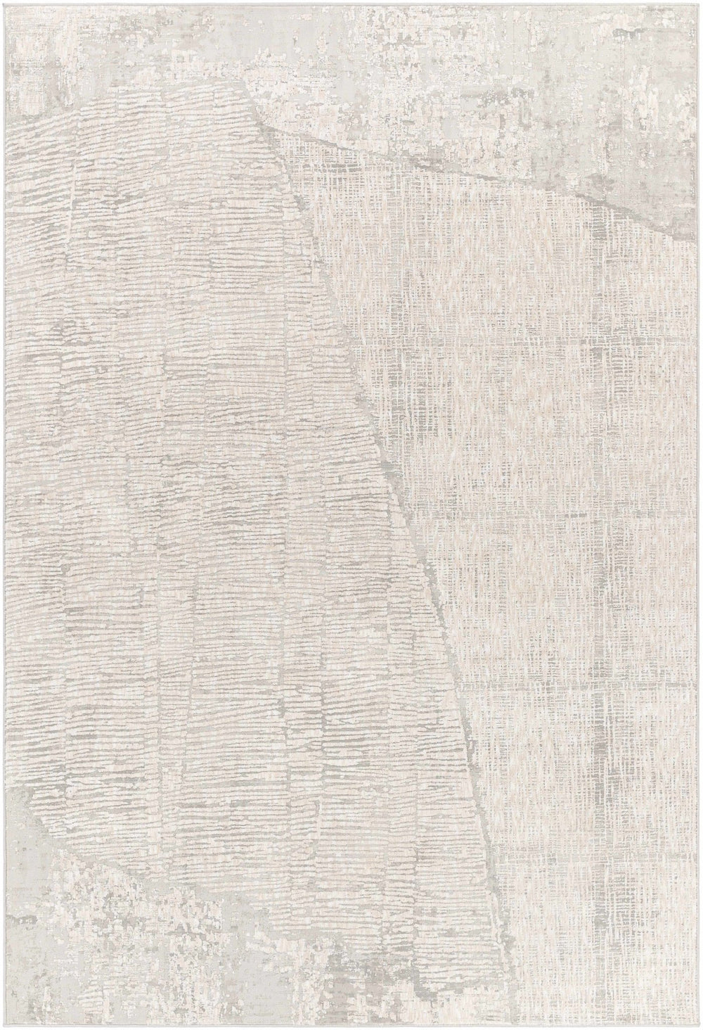 Contemporary Abstract Ivory And Gray Rug - The Rug Decor