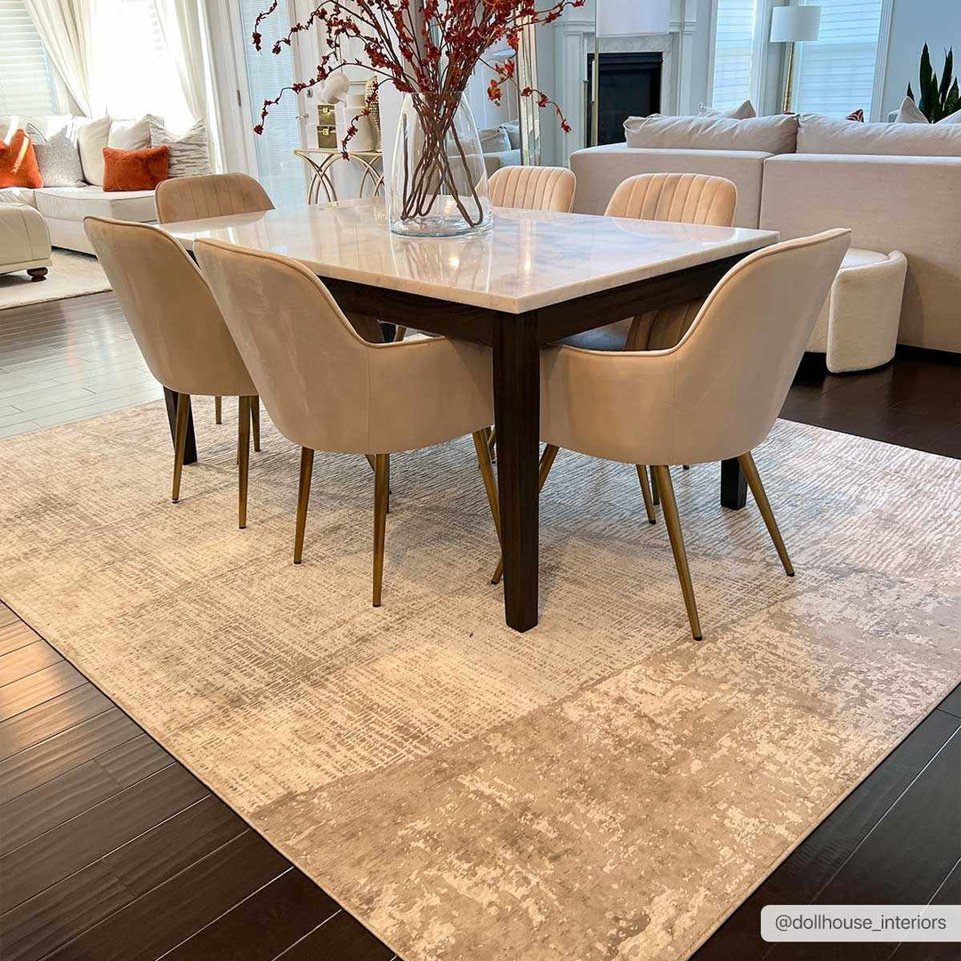Contemporary Abstract Ivory And Gray Rug - The Rug Decor