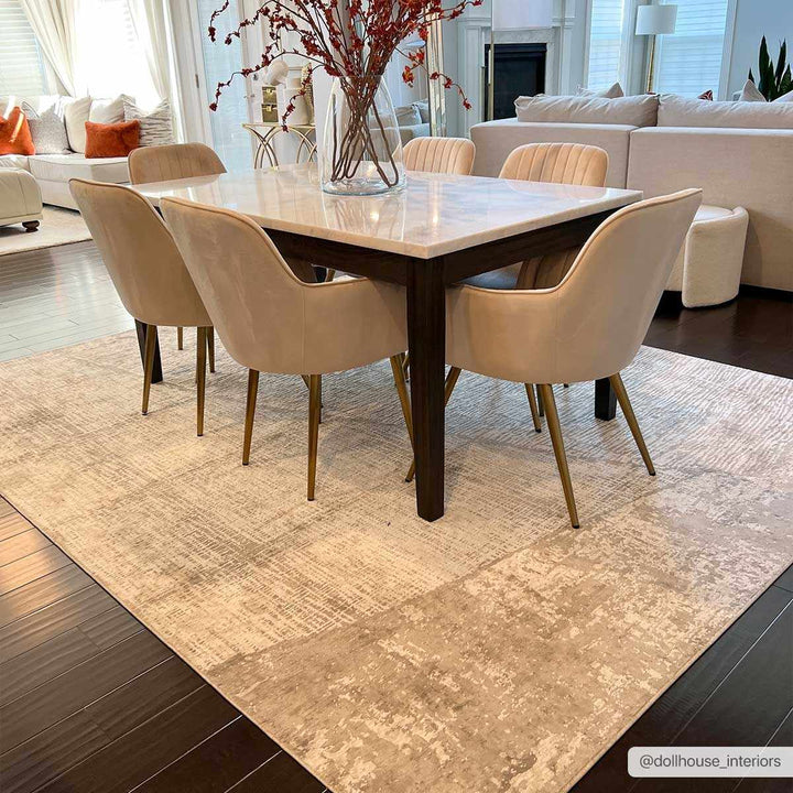 Contemporary Abstract Ivory And Gray Rug - The Rug Decor