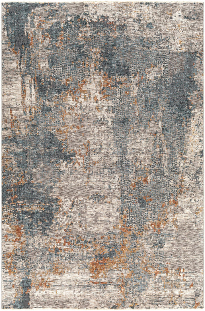 Contemporary Beige And Gray Machine Woven Rug - The Rug Decor