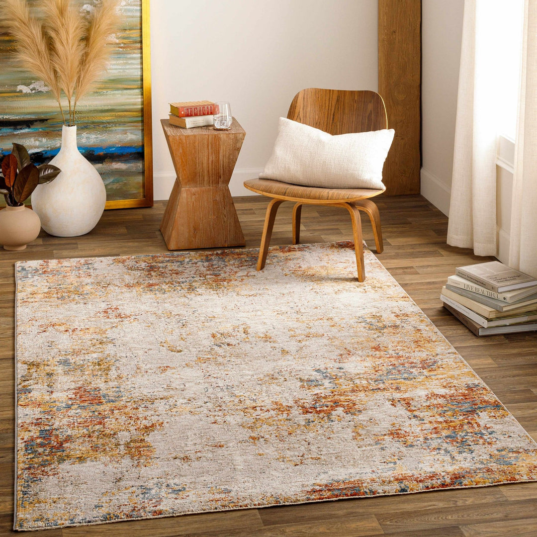 Contemporary Beige Machine Woven Area Rug - The Rug Decor
