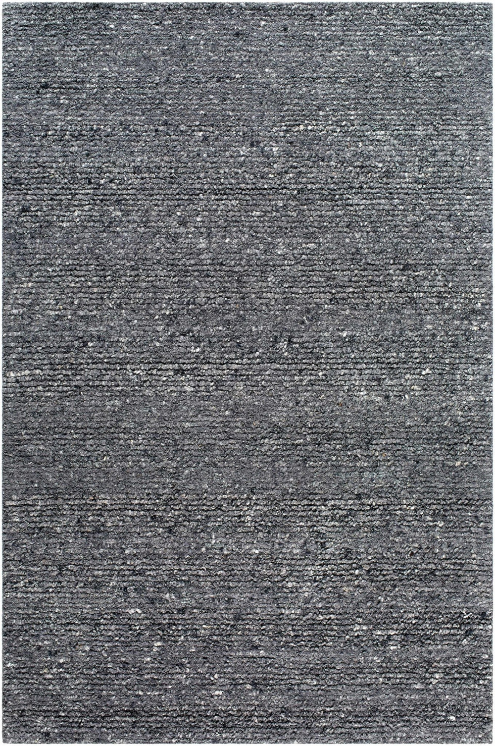 Contemporary Black And Gray textured solid Wool Area Rug - The Rug Decor