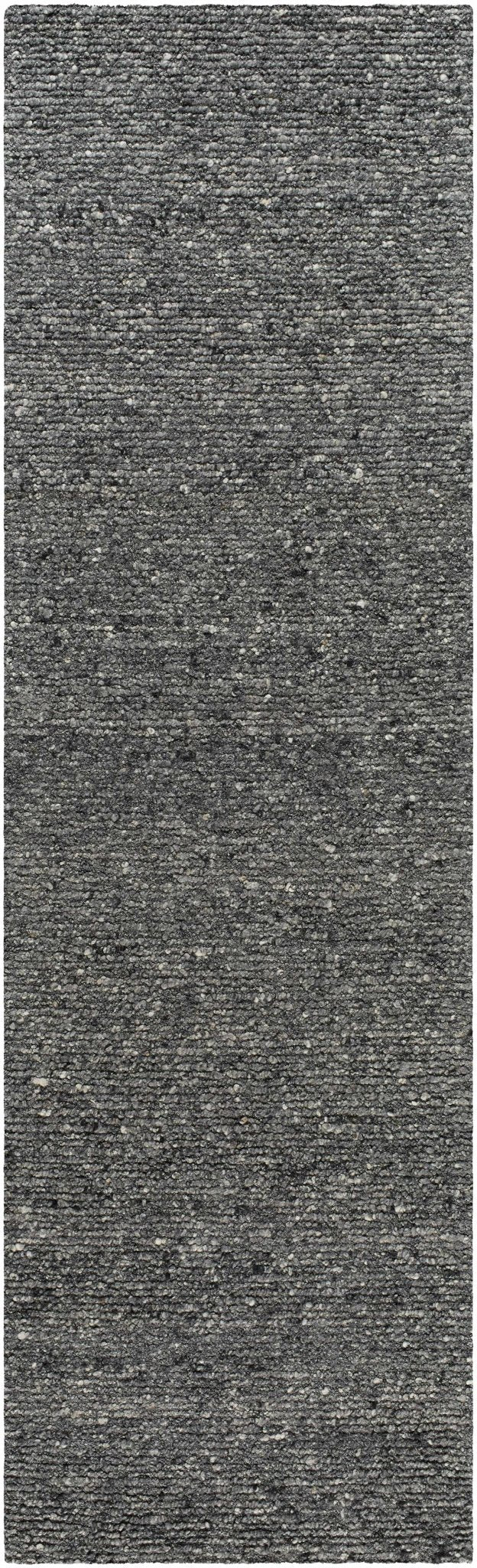 Contemporary Black And Gray textured solid Wool Area Rug - The Rug Decor