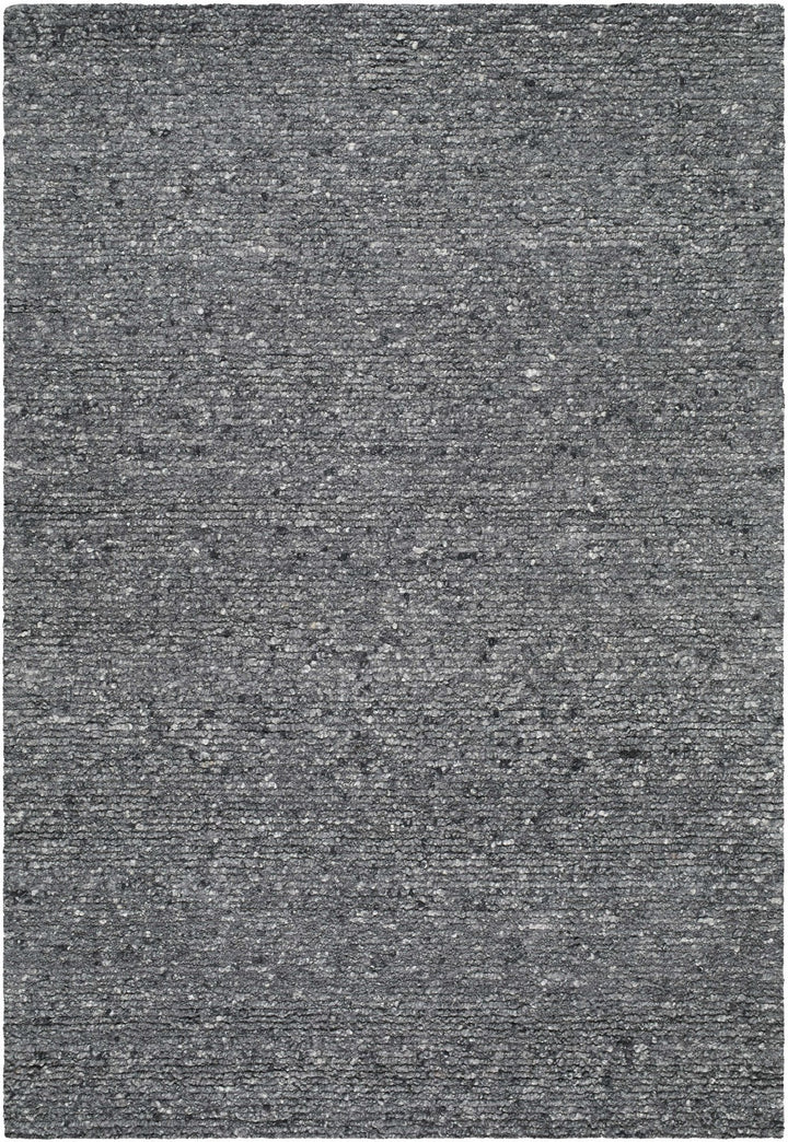 Contemporary Black And Gray textured solid Wool Area Rug - The Rug Decor