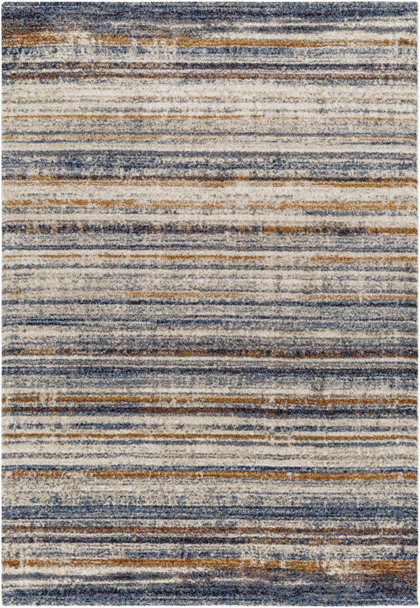 Contemporary Blue And Beige Abstract Machine Woven Rug – The Rug Decor
