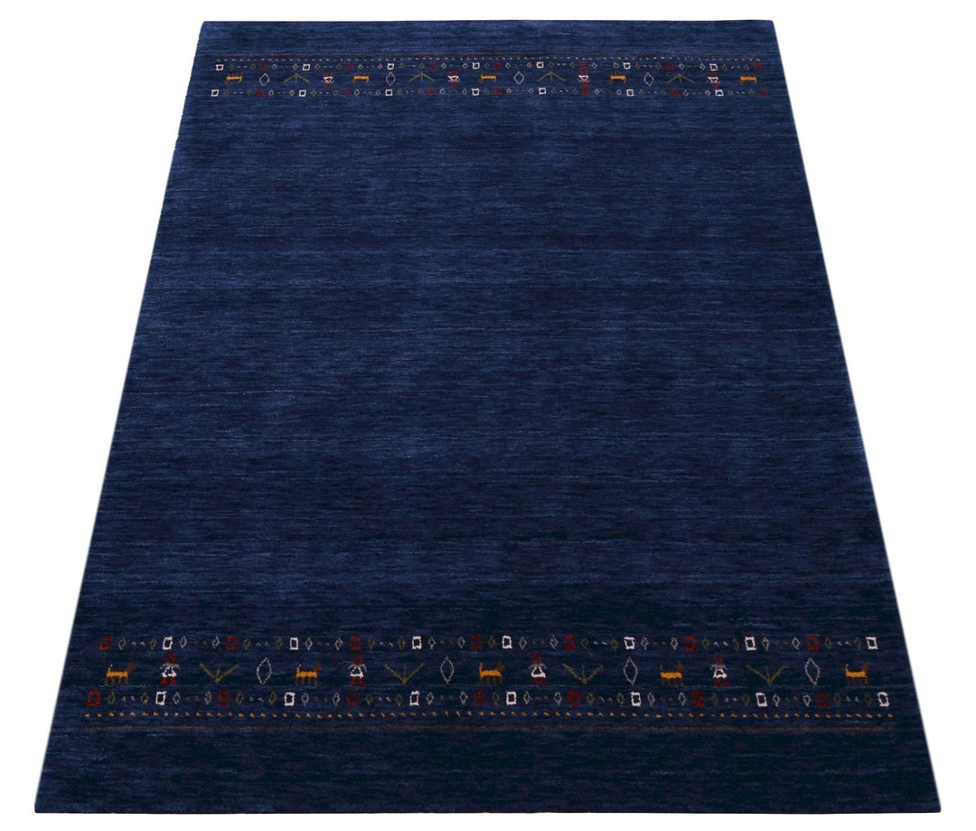 Contemporary Blue Design Hand Loomed Wool Area Rug - The Rug Decor