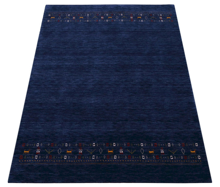 Contemporary Blue Design Hand Loomed Wool Area Rug - The Rug Decor