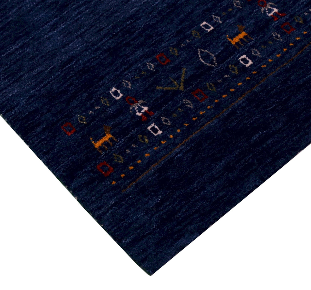 Contemporary Blue Design Hand Loomed Wool Area Rug - The Rug Decor
