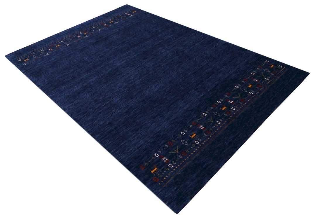 Contemporary Blue Design Hand Loomed Wool Area Rug - The Rug Decor