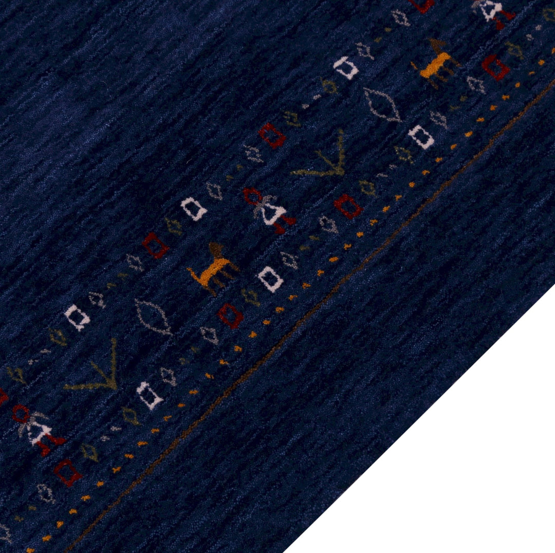 Contemporary Blue Design Hand Loomed Wool Area Rug - The Rug Decor