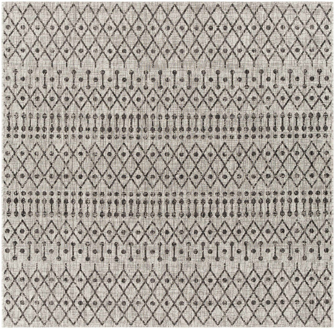 Contemporary Charcoal and Beige Tribal Design flatwoven Area Rug - The Rug Decor