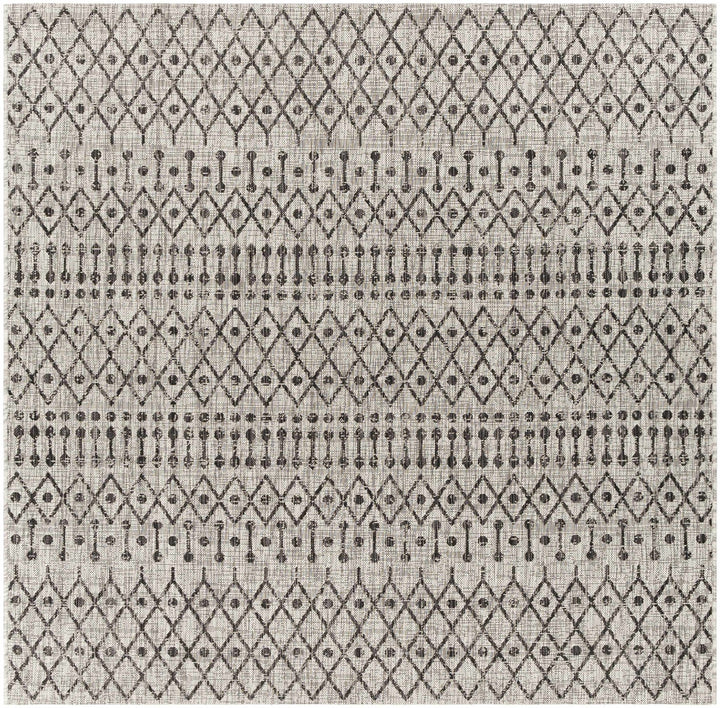 Contemporary Charcoal and Beige Tribal Design flatwoven Area Rug - The Rug Decor
