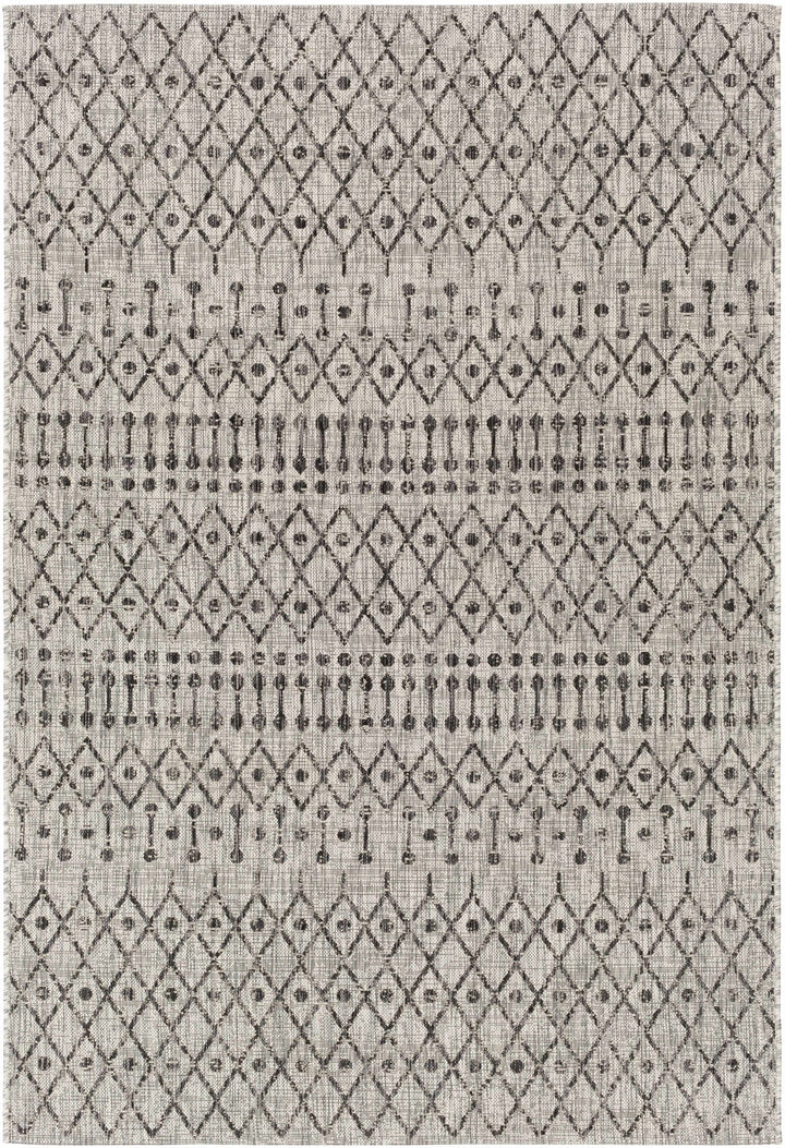 Contemporary Charcoal and Beige Tribal Design flatwoven Area Rug - The Rug Decor