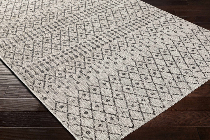 Contemporary Charcoal and Beige Tribal Design flatwoven Area Rug - The Rug Decor