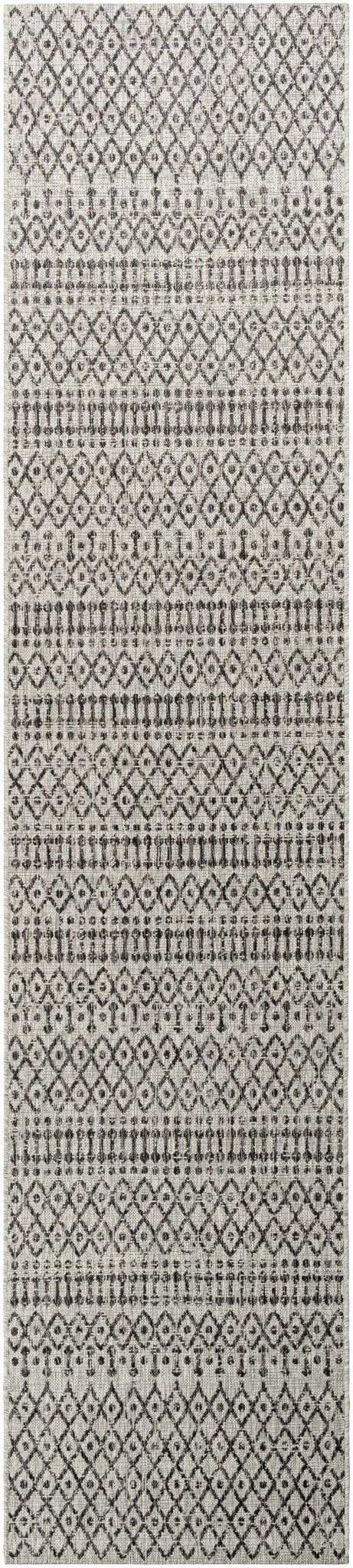Contemporary Charcoal and Beige Tribal Design flatwoven Area Rug - The Rug Decor